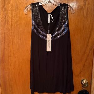 Kische Black and Silver Sequin Blouse